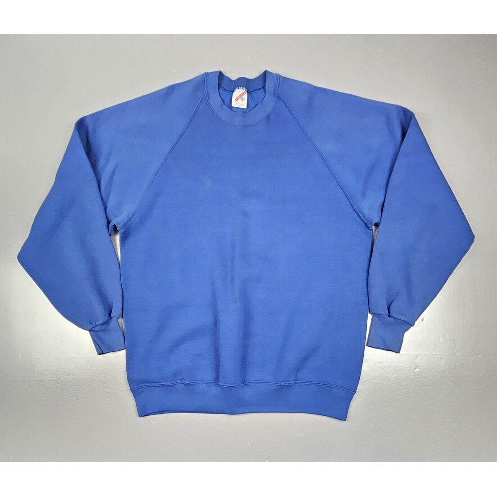 Jerzees‎ Blank Sweatshirt Mens 2XL. Vintage Blue Crewneck (Fits Like Large).
